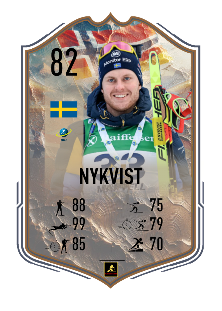 Emil Nykvist - Martell 2025 European Championships Star - 3rd of the Individual - Biathlon Cards